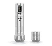 EZ Máquina de Tatuar Inalámbrica - 10 velocidades ajustables Bluetooth Máquina de tatuar con batería de 2000mAh y 2 empuñaduras ergonómicas (EvoTech Pro Plata)