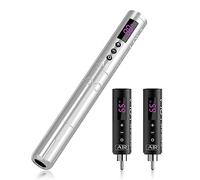 EZ Maquina Tatuar - Maquillaje Permanente Maquina de Tatuar Inalambrica con 3Pcs Batería de Alimentación Maquina de Tatuar Pen para Agujas de Cartucho de Tatuaje (LOLA AIR Sliver)