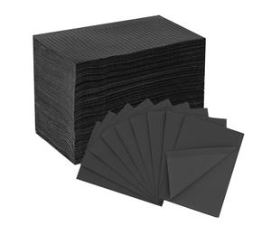 EZ TATTOO Baberos Dentales Desechables 33cmx45cm - 125piezas Sábana Tatuaje Impermeable 3 Capas para Salón de Manicura, Suministros Técnicos para Uñas y Pestañasc (Negro)