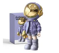 EZ4ENCE Estatua de astronauta, escultura de astronauta, decoración de hombre espacial, escultura para decoración del hogar, decoración de estante morado, decoración de mesa de máscara de metal, figura