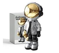 EZ4ENCE Estatuas de Astronauta, Escultura de Hombre Espacial, Artes de Resina, Regalos Infantiles, estatuilla Plateada, decoración de habitación para Hombres, hogar y Manualidades, Accesorios de