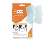 EZACNE™ Parches de espinillas para nariz, parches hidrocoloides para espinillas nasales, manchas y exceso de aceite, tiras de nariz para poros y puntos blancos durante la noche (12 unidades)