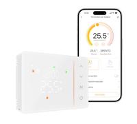 EZAIoT Cronotermostato WiFi a batería para caldera de gas, termostato inteligente caja 502/503, programación 7 días en 6 niveles, contacto NO/NC, Alexa/Google Assistant, App Tuya, 2,4 GHz, blanco