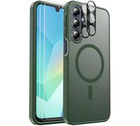 Ezanmull Funda magnética para Samsung Galaxy A16, a prueba de golpes, compatible con MagSafe, con 2 protectores de pantalla + 2 protectores de lente de cámara, funda translúcida antihuellas para