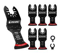 EZARC Hojas de sierra oscilante bimetálicas, 5 hojas multiherramienta con borde de arco, corte preciso para madera con clavos, madera, metal