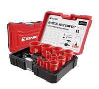 EZARC Juego de sierras de corona BiM M42 Pro, 19-64 mm (16 piezas), 48 mm de profundidad, para aluminio, acero, yeso, madera, PVC y plástico