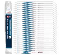 EZARC Paquete de 25 hojas de sierra alternantes bimetálicas de cobalto para corte de metal fino, hojas de sierra de sable de 9 pulgadas 18TPI R922PT