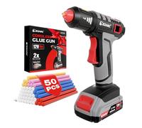 EZARC Pistola de Pegamento Caliente Inalámbrica, Calentamiento Rápido en 15s, 12V Pistola de Pegamento Mini para DIY, Reparaciones Caseras, Proyectos Escolares, Decoraciones, con 50 Barras Mini, Gris
