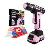EZARC Pistola de Pegamento Caliente Inalámbrica, Calentamiento Rápido en 15s, 12V Pistola de Pegamento Mini para DIY, Reparaciones Caseras, Proyectos Escolares, Decoraciones, con 50 Barras Mini, Rosa