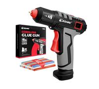 EZARC Pistola de pegamento térmico inalámbrica con 30 barras de pegamento mini, kit de pistola de pegamento mini con calentamiento rápido en 15 segundos, apagado automático inteligente, Gris