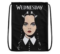 EZB Wednesday - Mochila con cordón de 36 x 30 cm, multiusos, kits deportivos, kits de polietileno, gimnasio, almuerzo, vacaciones, playa, bolsa de bomba, bolsa negra de miércoles, Negro, Midi