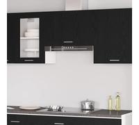 Ezbryzmatic Armario superior Lyon en aspecto de roble negro de aglomerado, 60 x 31 x 40 cm, muebles de cocina con espacio de almacenamiento, adecuado para vajilla, almacenamiento de encimeras e