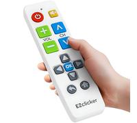 EZclicker Mando a Distancia Universal de TV con botón Grande Simple y fácil de Usar, Ideal para Personas Mayores, Funciona con Las Principales Marcas de TV (2 Pilas AAA no Incluidas) (Blanco)