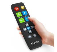 EZclicker Mando a Distancia Universal de TV con botón Grande Simple y fácil de Usar, Ideal para Personas Mayores, Funciona con Las Principales Marcas de TV (2 Pilas AAA no Incluidas) (Negro)