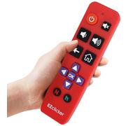 EZclicker Mando TV Roku | Mando Universal con Botones Grandes, fácil de Usar, Solo para Roku, no Compatible con Roku Stick (2 Pilas AAA no Incluidas) (Rojo)