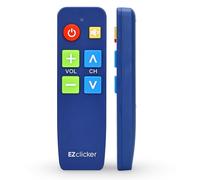 EZclicker Plus - Mando a Distancia de TV para Personas Mayores Control Remoto de Silencio de botón Grande, Funciona con Las Principales Marcas de TV (2 Pilas AAA no Incluidas) (Azul)