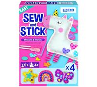 EZCRA Kit de Costura para Niños Unicornio - Set de Manualidades 8 en 1 - Aprender a Coser Fácilmente - Animales de Fieltro con Pegatinas Decorativas - Para Niña 4-8 Años