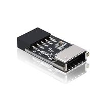 EZDIY-FAB Cabecera interna USB 2.0 a USB 3.1/3.2 tipo C adaptador de panel frontal A-Key de 180 grados, extiende puertos tipo E a puertos frontales de PC