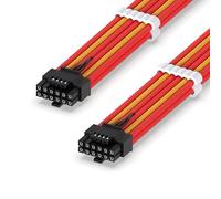 EZDIY-FAB Cable con Funda 16AWG PCI-e 5.0 12VHPWR PSU, Cable de 12+4 pines Macho a 12+4 pines Macho de 600W para RTX4070Ti Super, 4080 Super, 4090, 60cm/23.62in - Rojo Amarillo