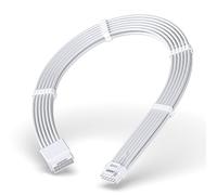 EZDIY-FAB Cable de extensión de 16 pines (12+4) 12VHPWR PCIe 5.0 con mangas de GPU macho a hembra, compatible con RTX 5080, 5070, 4090, 4080, 4070, 16AWG con peines/todo blanco