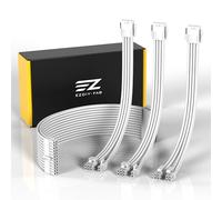 EZDIY-FAB Cable de extensión de PSU con Funda Personalizada para PC, Cable de alimentación de Nailon Suave Trenzado con Kit de Peine de 24 Pines/8 Pines a 6 + 2 Pines/8 Pines a 4 + 4 Pines, 300 mm,