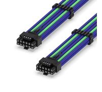 EZDIY-FAB Cavo a Manicotto 16AWG PCI-e 5.0 12VHPWR PSU, Cable de 600W de 12+4 pines Macho a 12+4 pines Macho para RTX4070Ti Super, 4080 Super, 4090, 60cm/23.62in - Lila Verde