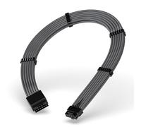 EZDIY-FAB - Extensión de cable de alimentación GPU, 16 pines (12+4) 12VHPWR PCIe 5.0 Conector macho a hembra para RTX4070Ti Super, 4080 Super, 4090, con peines de cable-16AWG/carbono