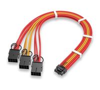 EZDIY-FAB - Extensión de cable GPU Power Sleeved, conector PCIe 5.0 macho a 3X PCIe de 8 pines para RTX4070Ti Super, 4080 Super, 4090, con peines de cable preinstalados -16AWG/ rojo amarillo