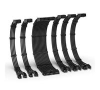EZDIY-FAB Kit de extensión de cable PSU, cable de extensión de fuente de alimentación de 16 AWG, 1 x 24 pines/2 x 4 + 4 EPS/3 x 6 + 2 PCI-E, cable de manga de PC personalizado de 300 mm con peines,