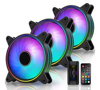 EZDIY-FAB Moonlight 120mm RGB Ventilador de Caso Con Hub X y Control Remoto, Placa Base Aura Sync, Control de Velocidad, Direccionable Para PC - Pack de 3