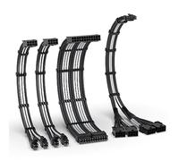 EZDIY-FAB PCIE 5.0 12VHPWR Kit de cable con funda, extensión de cable de fuente de alimentación de 16AWG, 24PIN-ATX/(4+4) PIN-EPS/(12+4) PIN a 4X 8 PIN PCIE- RTX4090/4080/4070Ti Cable de extensión -