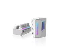 EZDIY-FAB Shield - Adaptador angular de 24 pines con luz ARGB a espejo Infinity, conector de alimentación ATX de 24 pines, sincronización ARGB de 3 pines de 5 V-180 grados-blanco-1 paquete