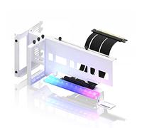 EZDIY-FAB Soporte de montaje GPU PCIe 4.0 con LED ARGB 5V 3 pines, kit de soporte para tarjeta de video VGA con cable Riser PCIe 4.0 X16 Gen4 17 cm/6.69 Pulgadas ángulo recto de 90 grados - Blanco