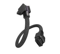 EZDIY-FAB UNIFAS ARGB - Cable de extensión GPU de 16 pines 12VHPWR para RTX 40/50, 16AWG 90° en ángulo recto 12V-2x6 PCIe 5.1 PSU Cable de extensión PSU 5V 3 pines, diseño de cable unificado, tipo