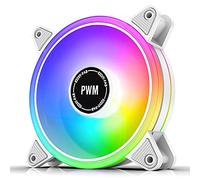 EZDIY-FAB White Moonlight - Ventilador de caja (120 mm, RGB PWM, con cubo de ventilador RGB PWM, sincronización de placa base de 5 V, ventilador de ordenador ARGB-1Pack