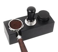 Ezebesta Tamper Station Antideslizante Soporte de Apisonamiento de Espresso Tamping Soporte Negro Sólido para Portafiltros, Tamper y Distribuidor