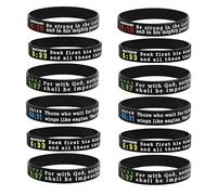 Ezekiel Gift Co. (12 Unidades) Religiosa Pulseras de Silicona con Biblia versículos - Paquete de Venta al por Mayor a Granel de 1 docena de Christian Pulseras, tamaño Adulto