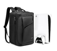 Ezgnuk Mochila de juego para consola PS5, funda protectora de transporte de viaje, bolsa de almacenamiento de gran capacidad con bolsillo con cremallera para PlayStation 5, laptop, auriculares, discos