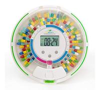 EziMedPil - Dispensador automático de pastillas con alertas audiovisuales, hasta 6 alarmas/día, 6 plantillas de dosificación, pantalla LCD de fácil lectura, dispensador de medicamentos con llave para