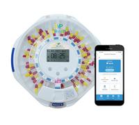EziMedPil - Dispensador de pastillas inteligente WiFi con alertas de sonido y luz, hasta 9 alarmas/diario, fácil configuración en la aplicación SmartLife de monitoreo WiFi, organizador de medicamentos
