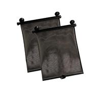 Ezimoov - Parasol de Coche para niños - Juego de 2 - Ventana Trasera Lateral de Coche con ventosas o Clip en la Ventana - Enrollado fácil de una Mano - Embalaje Reciclado