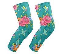 EZIOLY Colibri - Rodilleras de colibrí con diseño floral, para baloncesto, voleibol, panal de abeja, pierna, rodillera, protector acolchado para rodillas, para hombres y mujeres