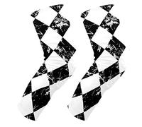 EZIOLY Grunge - Rodilleras acolchadas con patrón de cuadros negros y blancos, para baloncesto, voleibol, voleibol, panal de abeja, pierna, rodillera, protector acolchado para hombres y mujeres