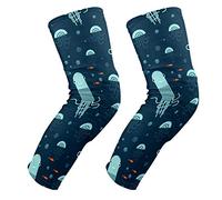 EZIOLY Octopus - Rodilleras acolchadas para hombre y mujer, diseño de medusas y peces rojos