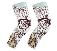 EZIOLY - Rodillera de leopardo hipster con gafas y rodilleras, para baloncesto, voleibol, panal, pierna y rodilleras, acolchada, para hombres y mujeres