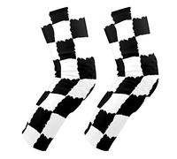 EZIOLY - Rodilleras a cuadros, color blanco y negro