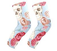 EZIOLY - Rodilleras con diseño de calaveras y rosas, para baloncesto, voleibol, pata de abeja, rodilleras protectoras acolchadas, rodilleras para hombres y mujeres