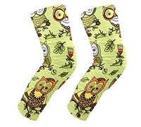 EZIOLY - Rodilleras con diseño de flores y búhos, para baloncesto, voleibol, pata de abeja, rodilleras, rodilleras, rodilleras acolchadas, para hombres y mujeres