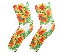 EZIOLY - Rodilleras de acuarela pintadas con diseño de girasoles amarillos, para baloncesto, voleibol, voleibol, pata de abeja, rodillera, protector acolchado para hombres y mujeres