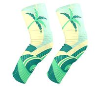 EZIOLY - Rodilleras de estilo vintage con diseño de olas de mar e isla, para baloncesto, voleibol, voleibol, panal, rodilleras, rodilleras, acolchadas, para hombres y mujeres